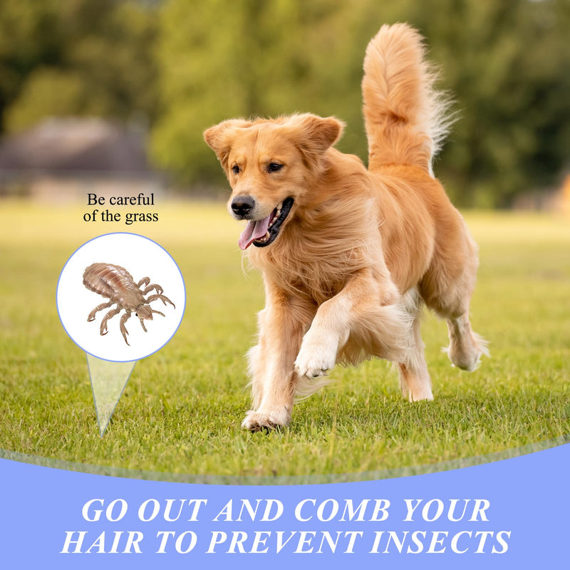 Set of 4 lice and nit combs with fine teeth, for children and adults, double-sided, effective removal for the whole family, including animals, against fleas and ticks - BeesActive Australia