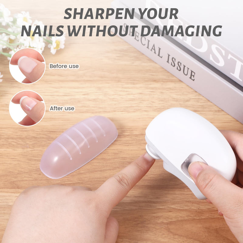 3 in 1 Electric Nail Clipper for Seniors, Baby Nail Trimmer Electric Automatic Trimmer, Safe Electric Toenail Clippers Nail File Tools for Adult, Manicure Kit Grinder with Polishing(White) White
