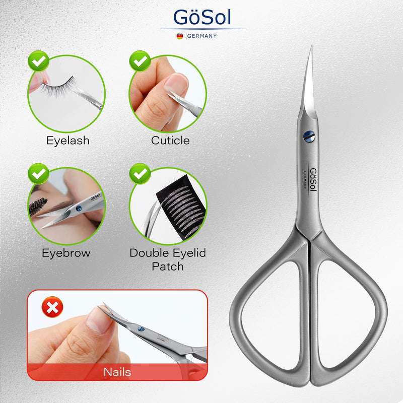 Cuticle Scissors Multi-Purpose Ultra Fine Curved Cuticle Scissor 420 Stainless Steel, Precision Pointed Tip Grooming Scissors for Eyebrow; Dead Skin; Manicure; Eyelash, Includes Leather Case - BeesActive Australia