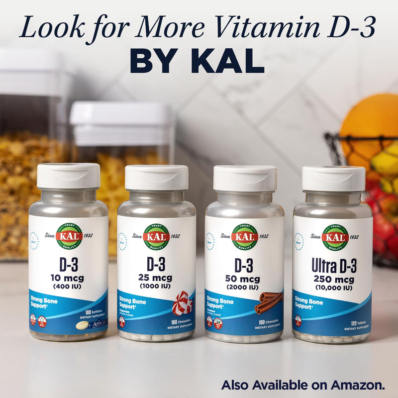 KAL Vitamin D3 2000 IU (50 mcg) DropIns - Liquid Vitamin D3 Drops - Bone Strength and Immune Support Supplement - Vegetarian, 60-Day Guarantee, Approx. 590 Servings, 1.8oz | Bone Strength and Immune Support, Vegetarian, 60-Day Guarantee, Approx. 590 Se...