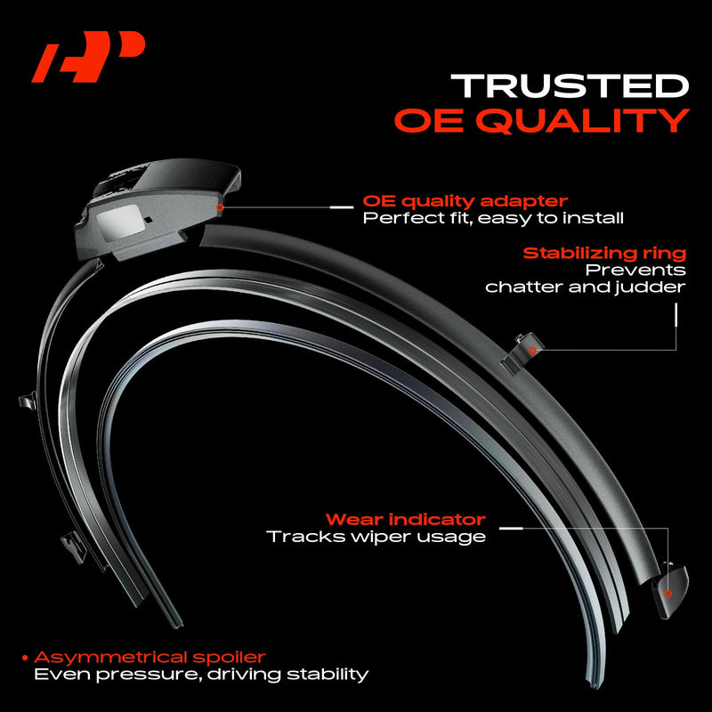 A-Premium 22"+20"+11" Windshield Wiper Blades Compatible with Jeep Compass 2007-2016 & BMW 325i 2001-2005 - Front Rear Wipers Blade Set for Hook/Hook Arm, with Wear Indicator & Towel (Pack of 3) 22"+20"+11" Hook+Hook