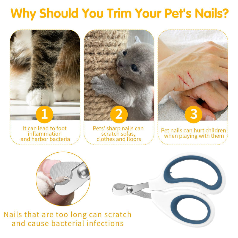 Cat claw scissors, cat nail clippers, stainless steel cat claw cutter, safety cat claw cutter with stainless steel hair comb for dogs, cats, small animals, beginners, professional cat care - BeesActive Australia