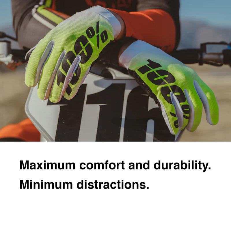 100% Sling Short Finger Mountain Biking Gloves - Lightweight Fingerless MTB Off Road Cycling Gloves Black Small