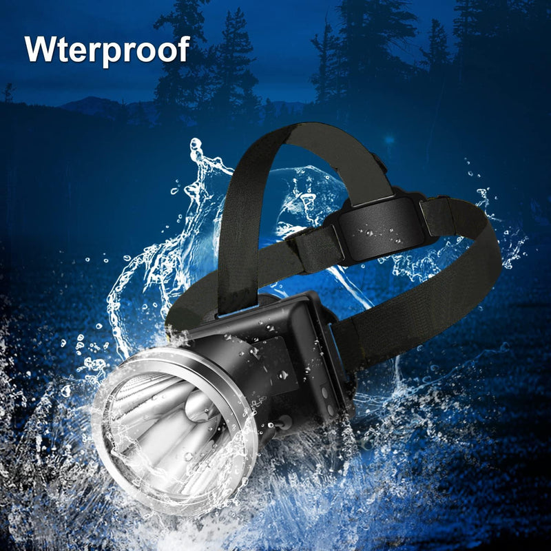 Super Bright Headlamp,USB C Led Rechargeable Head Lamp, Waterproof Headlight for Forehead-72H Battery Life, 90°adjustable Sensor Headlamps Flashlight for Outdoor Hunting,Camping,Fishing(500m Beam) 5200mAh