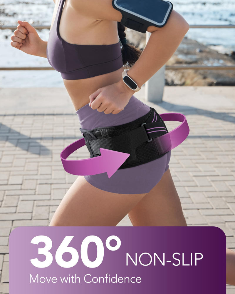 SI Belt for Women with Extra Support Stays, Sacroiliac Belt for SI Joints Pain Relief, Sciatic, Pelvic, Leg, Hip, Lower Back Pain, Hip Compression Wrap, Trochanteric Belt, 360°Anti-slip XX-Large Violet - BeesActive Australia