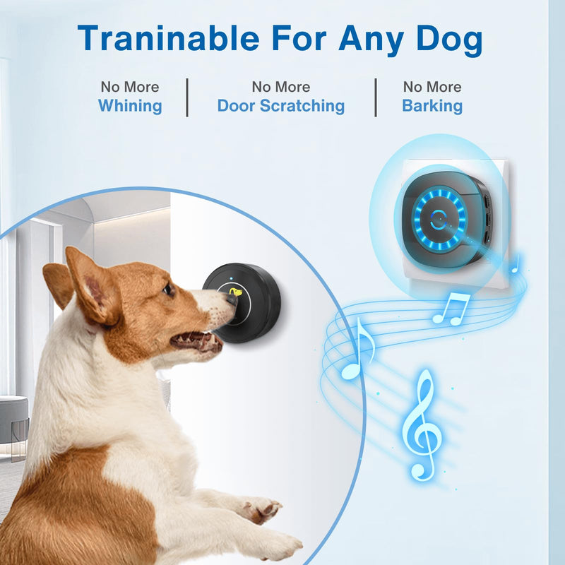 Dog Door Bell, Dog Bell for Training Doggie Door Bell for Dog Puppy Training Sliding Door/Go Outside Doorbell and Waterproof Touch Button 3 Transmitters + 2 Receivers - BeesActive Australia