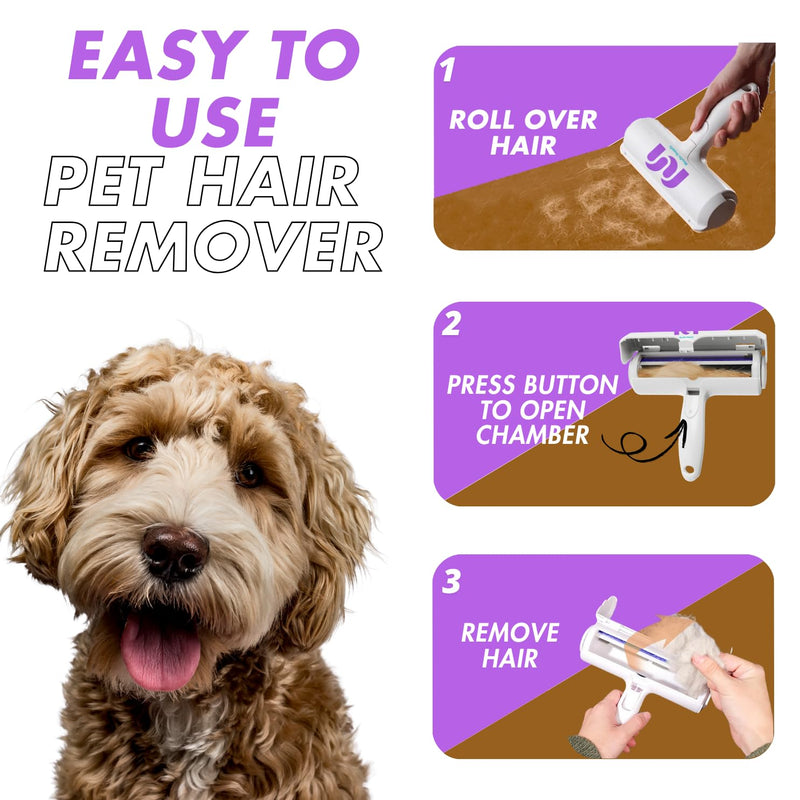 Pet Hair Remover and Reusable Lint Roller - Ultimate Cat and Dog Hair Remover for Furniture, Couch, Carpet, Clothes, and Bedding - Portable, Multi-Surface Fur Removal Tool - BeesActive Australia