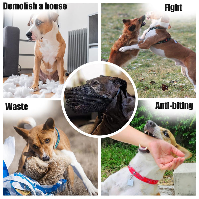 Muzzle for dogs, anti-poison bait muzzle for dogs, soft adjustable mesh muzzles, soft muzzle for small, medium and large dogs, adjustable eating protection, dog biting and chewing (L) L - BeesActive Australia