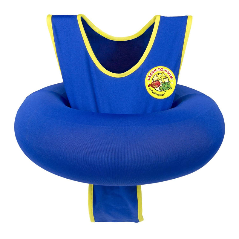 Poolmaster Blue Learn to Swim Trainer Vest with Tube Float, Kids Swim Aid for Ages 3+, Swimming Position Trainer, Adjustable Strap, UPF 50, Fits 34 to 40 Inches, 27 to 35 lbs