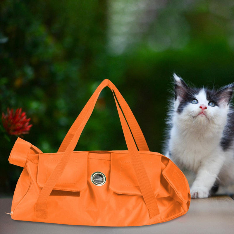 Sharplace Cat Grooming Bag Comfortable Anti-Restrain Bag Cat Restraint Bag No Scratching Biting Pet Grooming Sling for Claw Grooming, Bathing, Nail Trimming, Orange 42cmx25cm M - BeesActive Australia