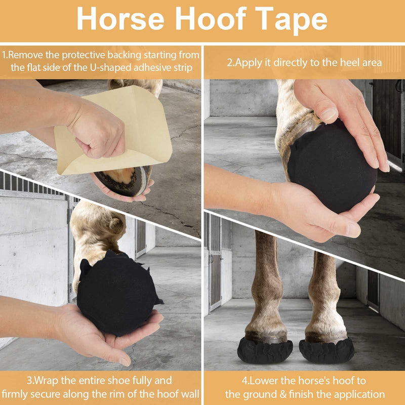 Ecliptica 12 Pack Horse Hoof Tape, Hoof Abscess Pads Wrap for Horse, Breathable Hoof Tape Hoof Packing for Hoof Laminitis Abscess Relief & Wound Management Additional Protection for Horse Hoove 12 Pcs Horse Hoof Tape
