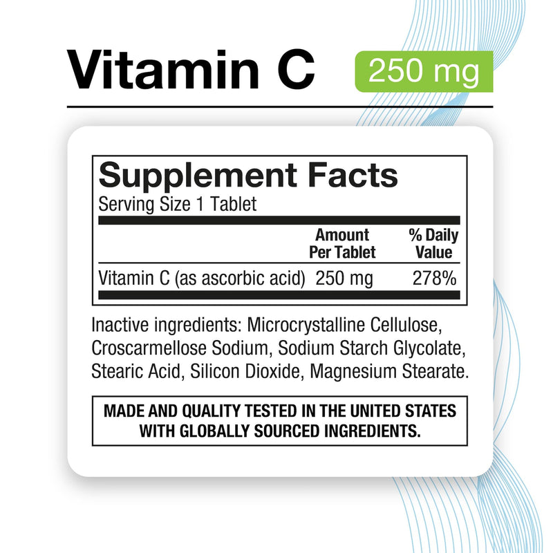 Puregen Labs Vitamin C 250 MG Supports a Healthy Immune System & Antioxidant Protection | Non-GMO | Gluten Free - 200 Tablets 1