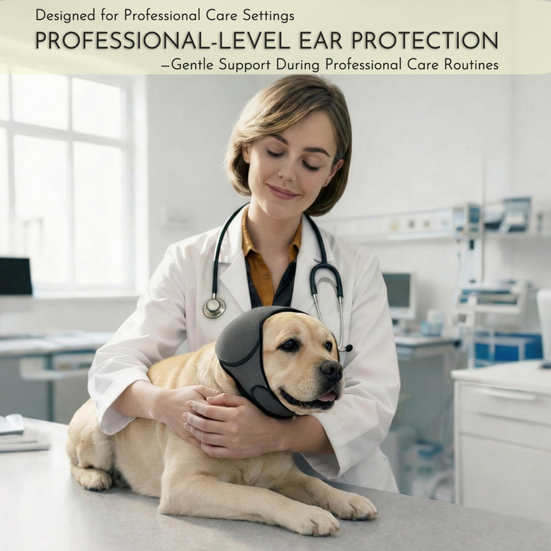 No-Shake Ear Wraps for Dogs: Breathable Bonnet to Stop Shaking & Aid Aural Hematoma Recovery - Post-Surgery Bleeding Protection for Golden Lab & Shepherd Large Breed