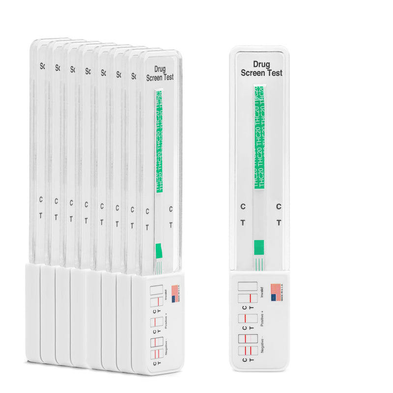 10 Pack - DrugExam Highly Sensitive Marijuana THC 20 ng/mL Single Panel Drug Test Kit - Marijuana Drug Test with 20 ng/mL Cutoff Level for Detecting Any Form of THC in Urine up to 45 Days (10) 10