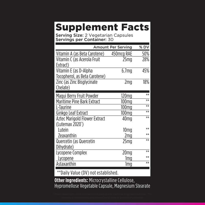 Livingood Daily Eye Support, Lutein and Zeaxanthin Supplements, 60 Capsules | 13-in-1 Formula for Vision Health, Lutein, Zeaxanthin, Astaxanthin, Lycopene, Vitamin A, Maqui Berry, Vegan, Made in USA