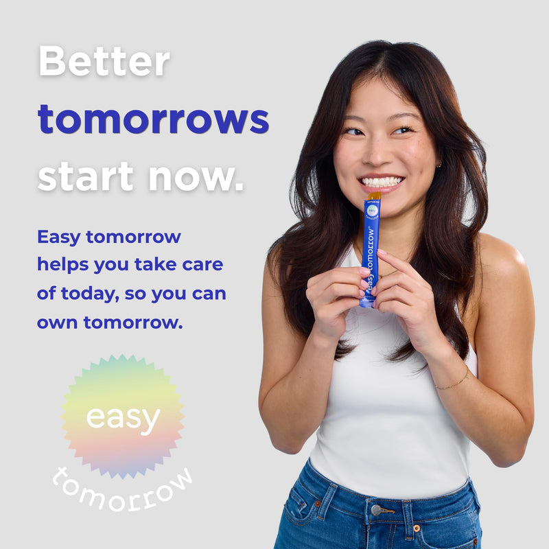 EASY TOMORROW - Natural Energy & Morning Vitality Jelly Stick - Daily Korean Skin Health Supplement & After Drinking Support with DHM & Glutathione - K-Beauty Inspired (Mango Flavor, 10 Sticks) Mango 0.06 Ounce (Pack of 10)