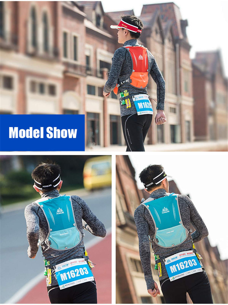 5L Lightweight Running Backpack Outdoor Sports Trail Racing Marathon Hiking Fitness Bag Hydration Vest Pack One Size Rose Red +500ML Water Bottle