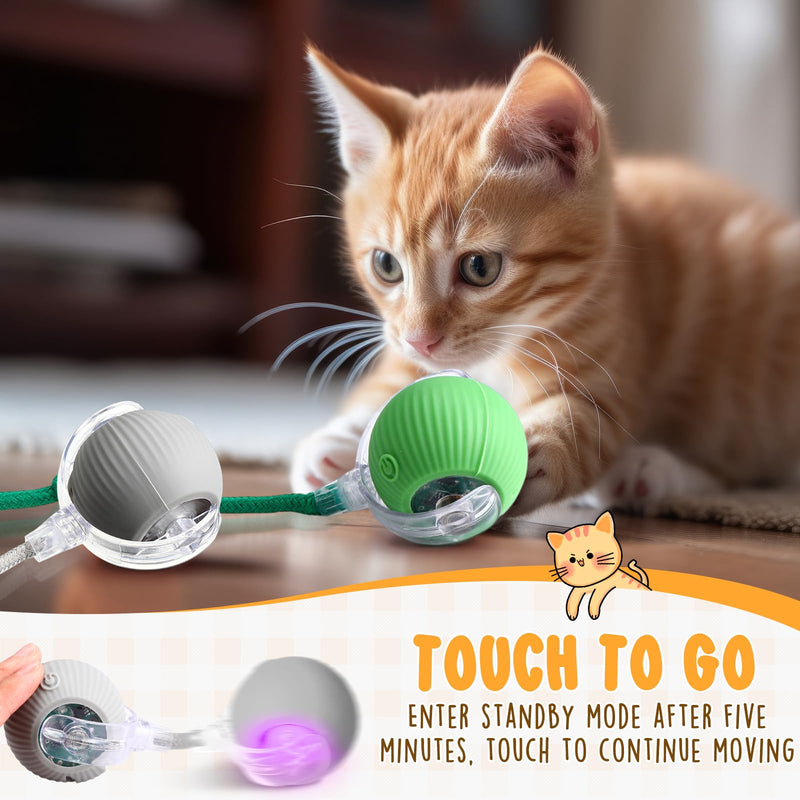 6 Pack Interactive Ball Cat Toy 360° Automatic Smart Rolling Ball Cat Toy Electric Ball Dog Toy Self Rolling Dog Ball for Large and Small Dogs and Cats - BeesActive Australia