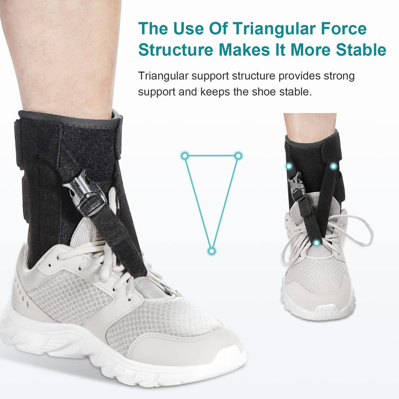 Foot Drop Brace for Walking Lifting Shoes, Drop Foot AFO Brace Help Raise Shoes, Foot Up Splint for Ankle, Improved Walking Gait, Prevent Falls and Injuries, for Left and Right-Black BIack - BeesActive Australia