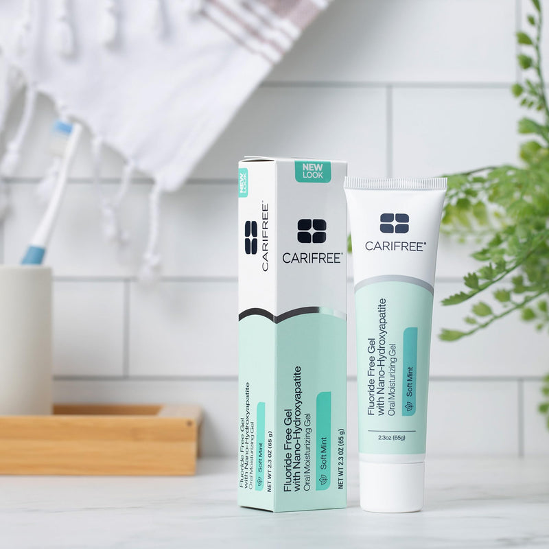 CariFree Fluoride Free Gel, Mint Flavored, Nano Hydroxyapatite Toothpaste, Neutralizes pH, Freshens Breath & Moistens Mouth, Dentist Recommended for Oral Care, (2.3 Ounce (Pack of 2), Soft Mint 2.3 Ounce (Pack of 2) - BeesActive Australia