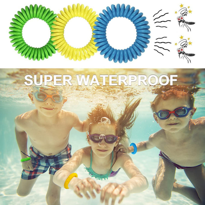 Mosquito Repellent Bracelet 12 Pack Natural Mosquito Repellent Band with 24 Pcs Stickers Safe for Kids and Adults Waterproof Insect Repellent Wristband for Indoor and Outdoor Protection UP to 300Hrs - BeesActive Australia