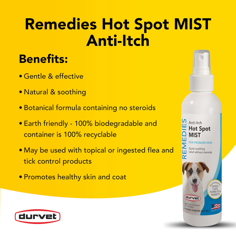 Durvet 011-51119 Naturals Anti-Itch Hot Spot Mist, 8 oz, Clear