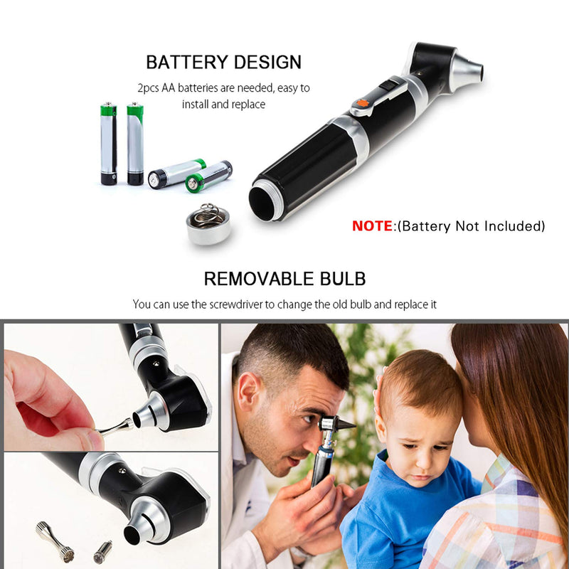 Otoscope Kit,Professional Diagnostic Ear Care Tool with 3.0V LED Bulb, 3X Magnification, 4 Speculum Tips Size - for Children, Adults, Pets, etc. - BeesActive Australia