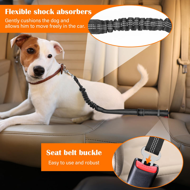 DATEFUN Dog Seat Belt Car Adjustable - Pack of 2 Seat Belt Dogs with Cushioning and Storage Bag for All Dog Breeds & Car Types (50-88 cm) - BeesActive Australia