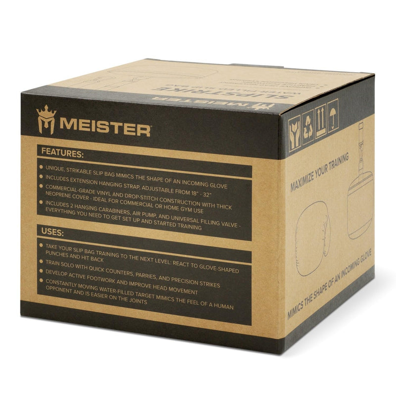 Meister SlipStrike Water-Filled Boxing Slip Bag w/Hanging Strap & Carabiners Black 7" Diameter x 4" Height - BeesActive Australia