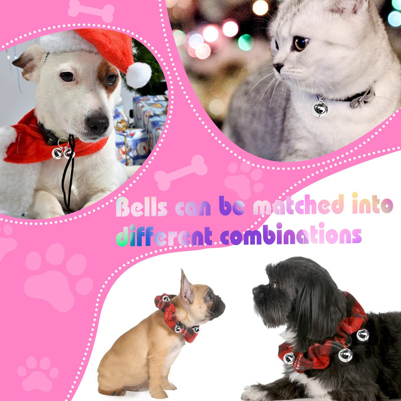 TOAOB Pack of 8 25 mm Pet Cat Bells Tracker Bell Small Dog Collar Handmade Hanging Vintage Bells with 4 Pendant Key Ring Pet Accessories - BeesActive Australia