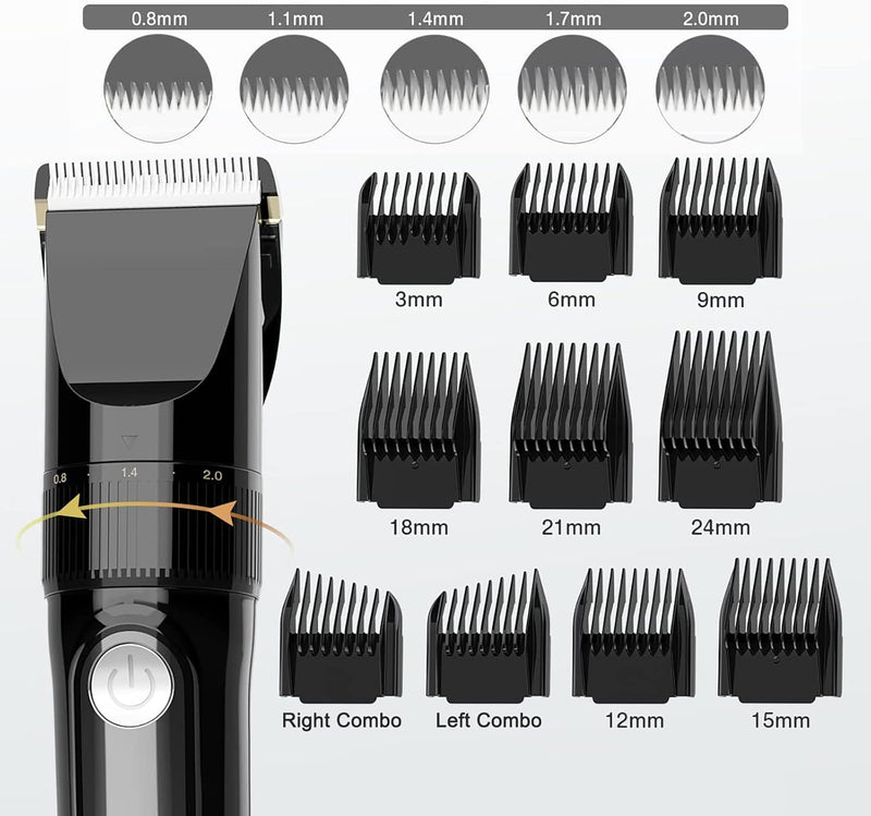 YOHOOLYO Hair Clipper Rechargeable Hair Trimmer Electric Cordless Haircut Kit Ceramic Blade for Men Kids Adults - BeesActive Australia