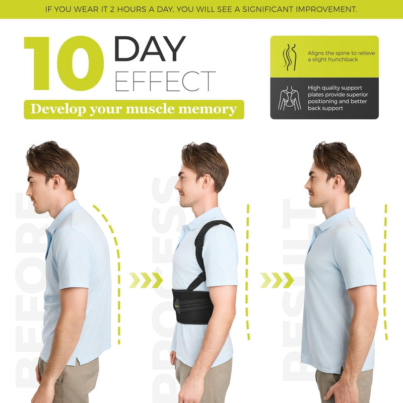 SHAPERKY Posture Corrector for Women and Men - Adjustable Upper Back Brace - Breathable Back Support straightener - Providing Pain Relief from Lumbar&Shoulder (L-XL) L-XL