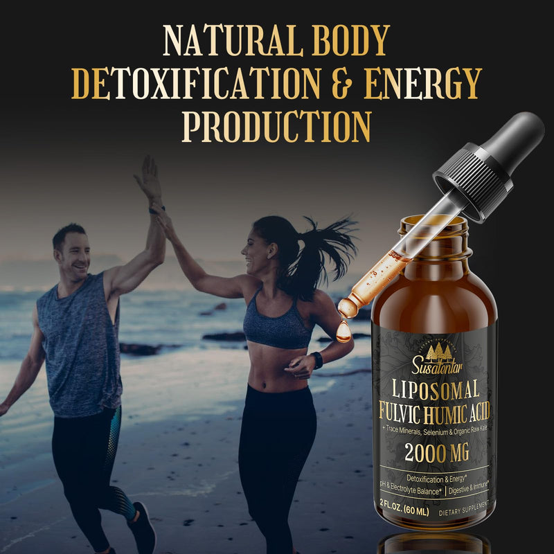 Trace Minerals Electrolytes Drops 2000 MG | Liquid Liposomal Fulvic Acid Supplement | Humic | Trace Mineral Selenium | Organic Raw Kale | Hydration | Energy | pH Balance | Digestion | Immunity | 2 Oz 2 Fl Oz (Pack of 1) - BeesActive Australia