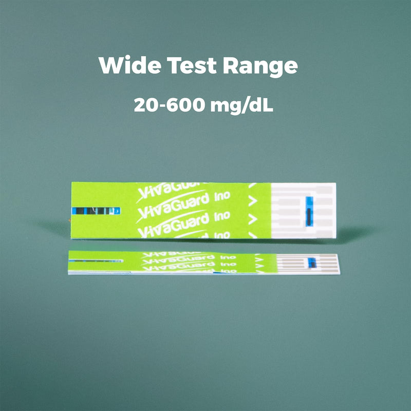 Vivaguard Ino Blood Glucose Test Strips for Diabetes - 200 Counts Accurate Diabetic Test Strips for Monitoring Blood Sugar - Compatible with Vivaguard Ino Glucometers Only, Green - BeesActive Australia