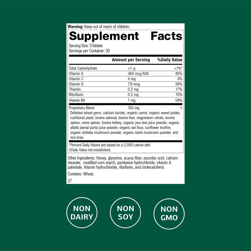 Standard Process Catalyn - General Well-Being Tablet to Aid Antioxidant Activity - Contains Vitamins A, B6 & D - Designed to Bridge Nutritional Gaps - Non-Dairy & Non-Soy - 90 Tablets (30 Servings) Regular 90 Count (Pack of 1)