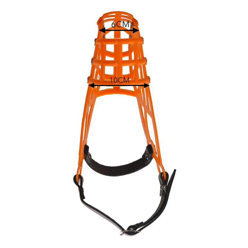 Don Pare muzzle model 103 training and transport muzzle for medium-sized dogs with a narrow head whippet in orange also racing muzzle and coursing muzzle - BeesActive Australia