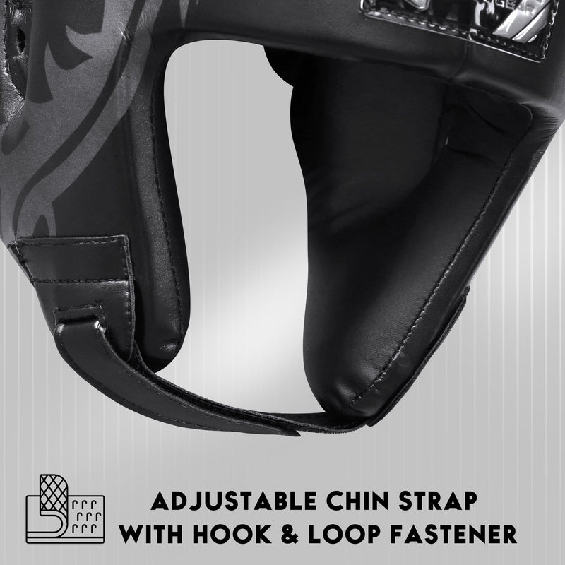 Farabi Sports Boxing Headgear with Adjustable Strap Sparring Gear MMA, Muay Thai, Kickboxing, Martial Arts, Karate, Head Gear Black X-Large