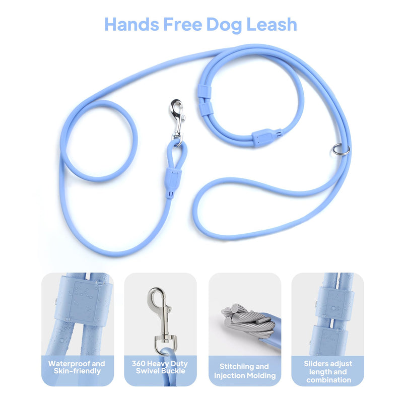 PetiFine Hands Free Dog Leash, Crossbody Waist Leash for Dog Walking, 8 ft Multifunctional Waterproof Standard Lead for Swimming,Running,Training (Small,Blue) Blue Small - 6mm Diameter - 6-20lbs - BeesActive Australia
