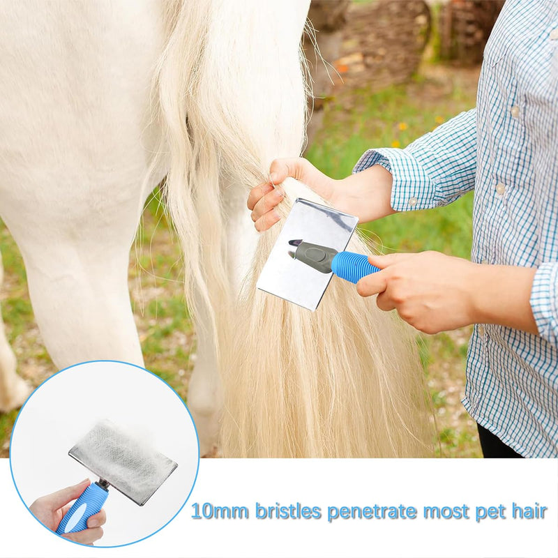 Horse Pin Brush, Horse Grooming Brush, Horse Massage Brush, Horse Hair Brush, Professional Grade Horse Brush, Dog Hair Remover for Horse Dog and Cat Bathing Grooming Shedding (A) A - BeesActive Australia