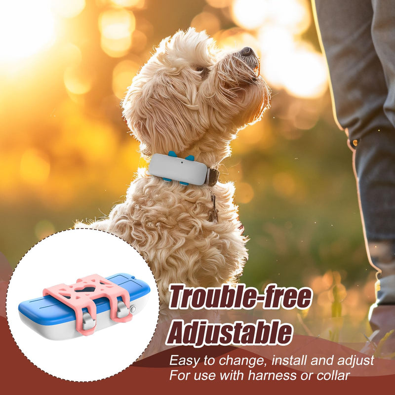 4pcs Tracker Attachment Clips, GPS Dog Tracker Silicone Cover Tracker Accessories for Dog Activity Tracker Parts Replacement (Pink) Pink - BeesActive Australia