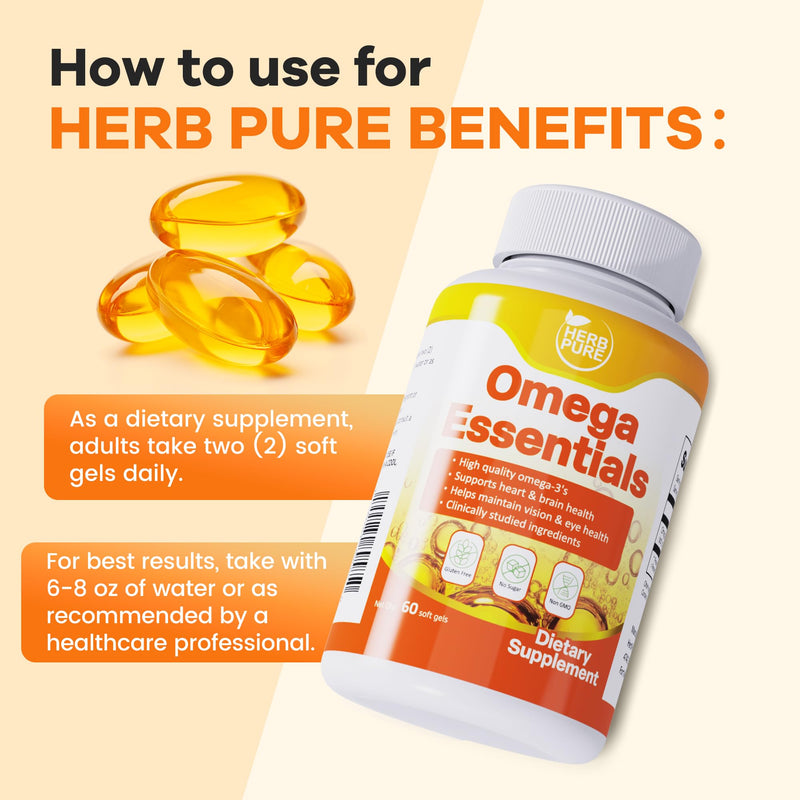 Omega-3 Fish Oil – 2000mg Softgels 180 softgels (3 Packs) | with 600mg EPA, 400mg DHA Fatty Acids, High Absorption & Pure Formula, Supports Heart, Brain & Vision, GMP Certified 60 Count (Pack of 3)