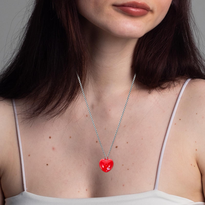 Kisangel 6Pcs Red Cat Collar Bell Heart Shaped Bell Jewelry Charms Pet Collar Pendant Training Charm Pendants Red Heart Keychain Charm for Pet Cat Dog Necklace Collar DIY Keyring Pendant - BeesActive Australia