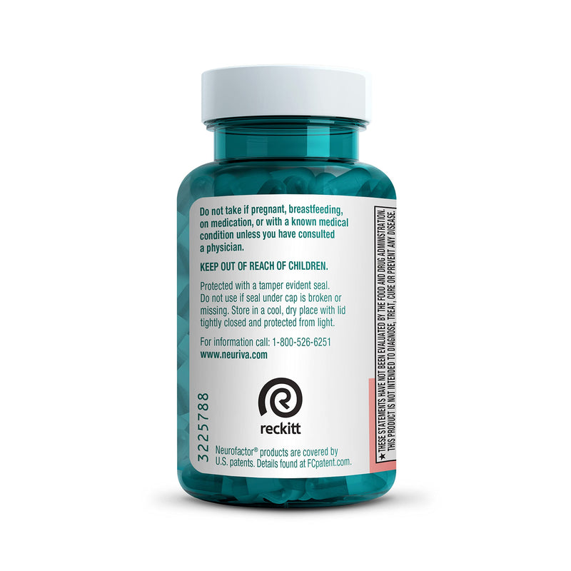 NEURIVA Original Decaffeinated Clinically Tested Nootropic Brain Supplement for Memory,Focus & Concentration,NeuroFactor & Phosphatidylserine,28ct Capsules,(Pack of 2)