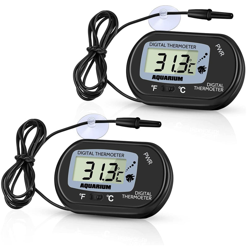 Zacro 2 Pack Digital Aquarium Thermometer, Fish Tank Thermometer, Water Thermometer with Large LCD Display,Reptile Thermometer for Fish Tank Water Terrarium 2 Packs - BeesActive Australia
