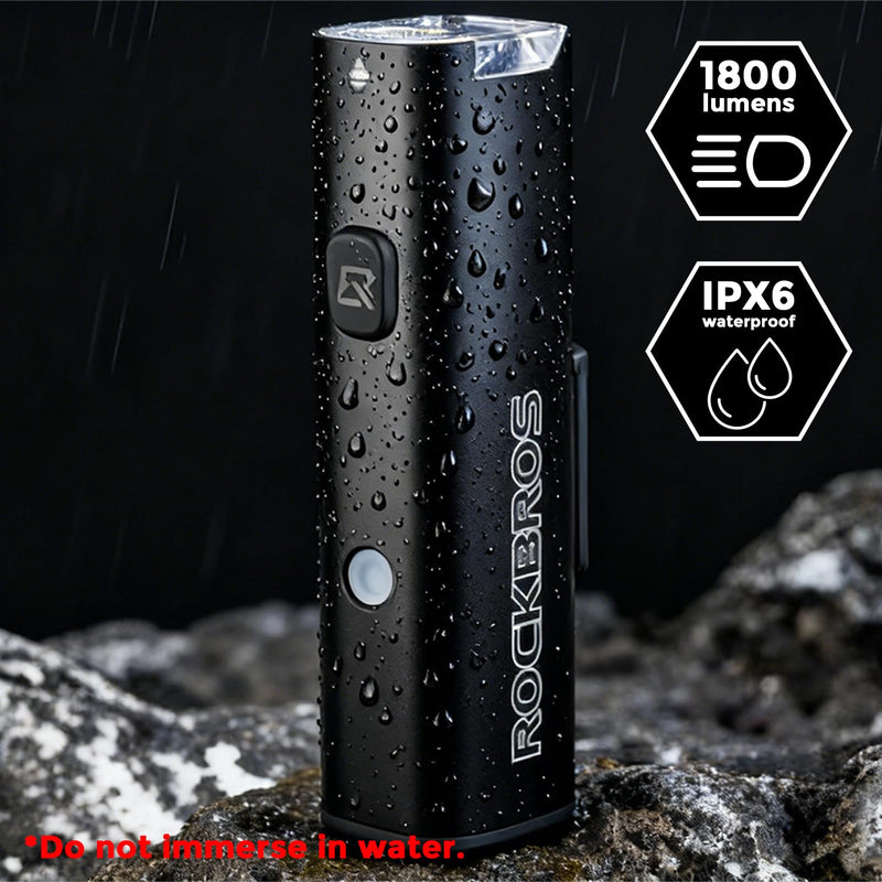 ROCKBROS 1800 Lumens Bike Light 5000mAH USB C Rechargeable Bike Headlight IPX6 Waterproof Bicycle Front Smart Light Glare Protection for Night Riding - BeesActive Australia
