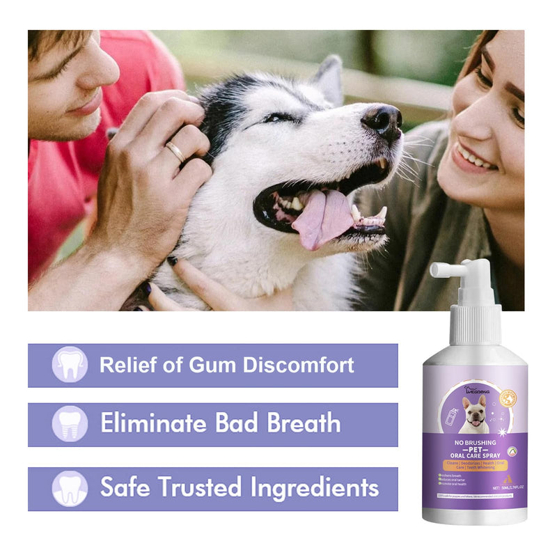 Teeth Cleaning Spray for Dogs & Cats - 2pcs Dog Teeth Cleaning - dog breath Spray - Dog and Cat Natural Breath Freshener - Get rid of Bad Breath - Relieve Teeth and Gums and Other Discomforts
