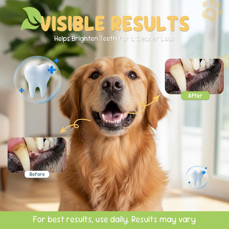 Dog Dental Powder, Fresh Breath & Oral Hygiene Support, Helps Reduce Plaque & Tartar, Chicken Flavor,2 Pack (3.5 oz Each) 2 x 3.5 oz Powder