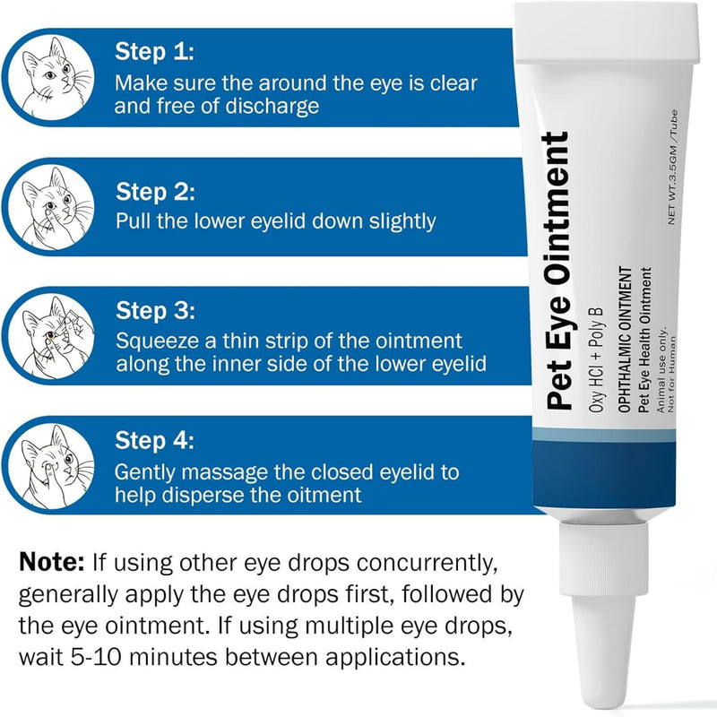 POLKA Terramypol Eye Ointment for Cats and Dogs, Horses, Birds, Sheep 3.5g/0.125oz - Pack of 2