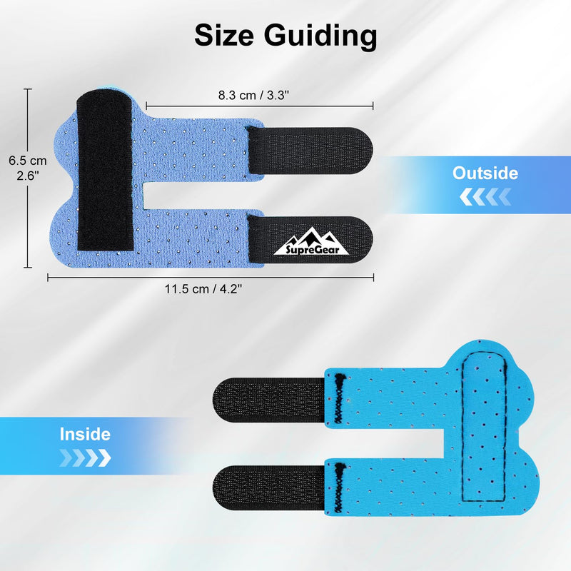 supregear Finger Splints, 2-Pack Universal Straightening Brace for Broken and Trigger Fingers, for Middle, Index, Ring, Pinky, Light Blue - BeesActive Australia