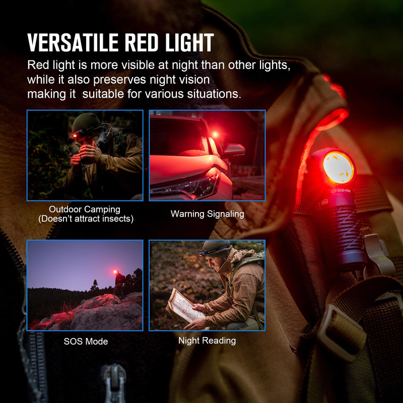 OLIGHT Perun 2 Mini Headlamp 1100 Lumens LED Head Flashlight, Rechargeable Headlight with Red Light Option, Great for Working, Camping(Midnight Blue Cool White) - BeesActive Australia
